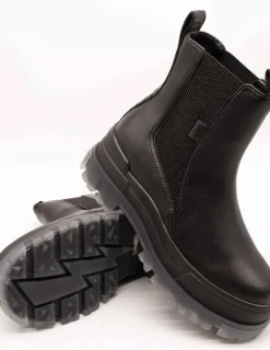 Bota Buffalo Aspha Chelsea Mid Black de Mujer