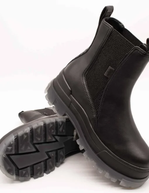 Bota Buffalo Aspha Chelsea Mid Black de Mujer
