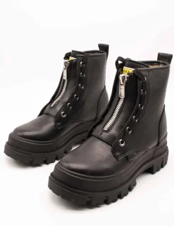 Bota Buffalo Aspha Zip Black de Mujer
