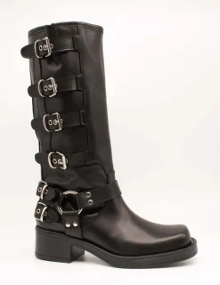 Bota Ovyé 7176VITNE-Nero Hebillas Negro de Mujer