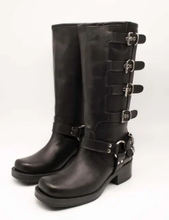 Bota Ovyé 7176VITNE-Nero Hebillas Negro de Mujer