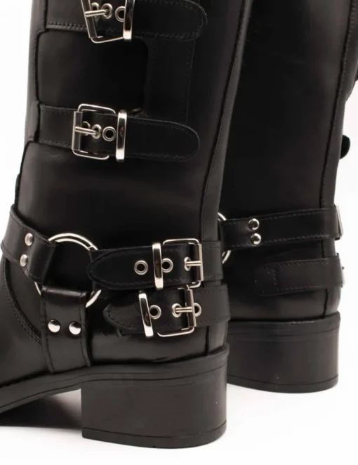 Bota Ovyé 7176VITNE-Nero Hebillas Negro de Mujer