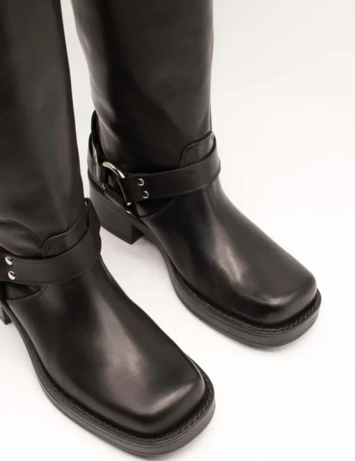 Bota Ovyé 7176VITNE-Nero Hebillas Negro de Mujer