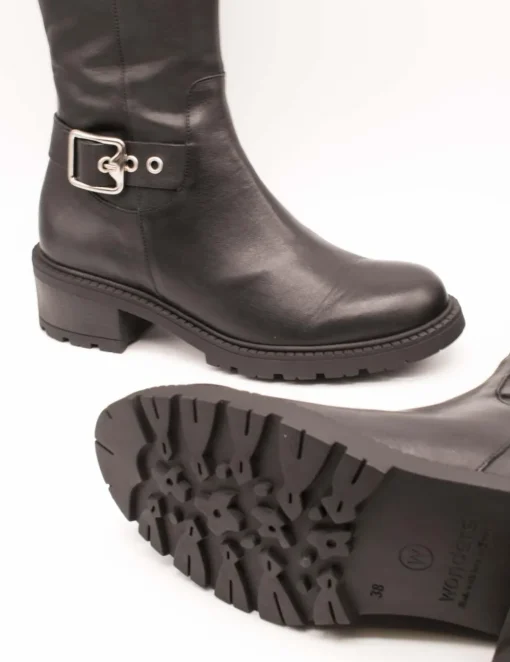 Bota Wonders D-1407 Bulut Negro de Mujer