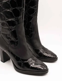 Bota Wonders M-5133 Zambesi Bora Negro de Mujer