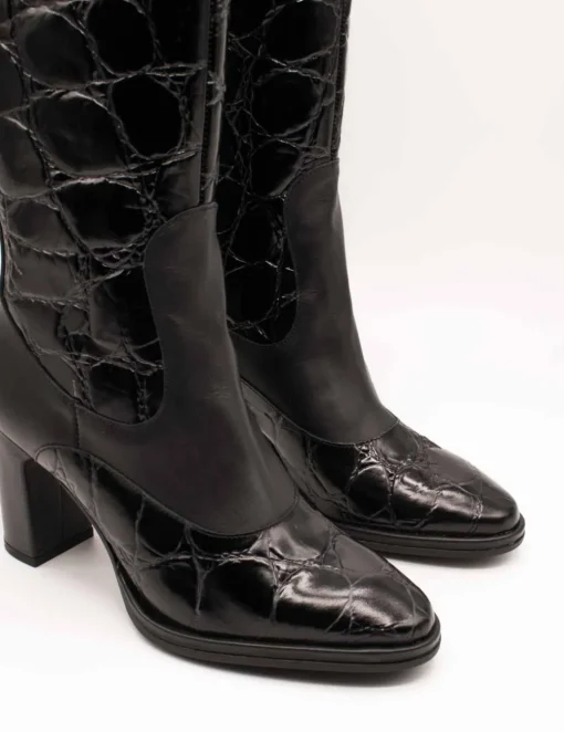 Bota Wonders M-5133 Zambesi Bora Negro de Mujer
