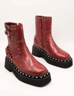 Botín Noa Harmon Mint 9801 Rojo de Mujer