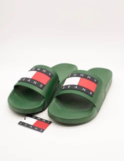 Chancla Tommy Hilfiger EM01191-L2P Verde de Hombre