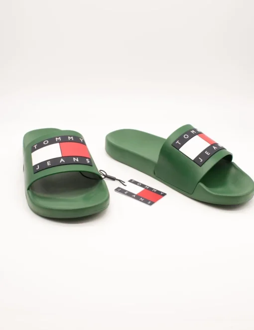 Chancla Tommy Hilfiger EM01191-L2P Verde de Hombre