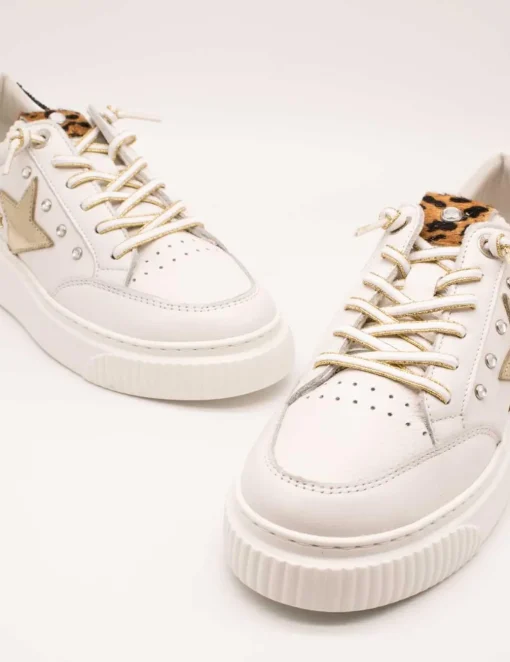 Deportivo Cetti C-1320 Nature Blanco-Oro Tachas de Mujer