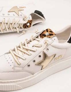 Deportivo Cetti C-1320 Nature Blanco-Oro Tachas de Mujer