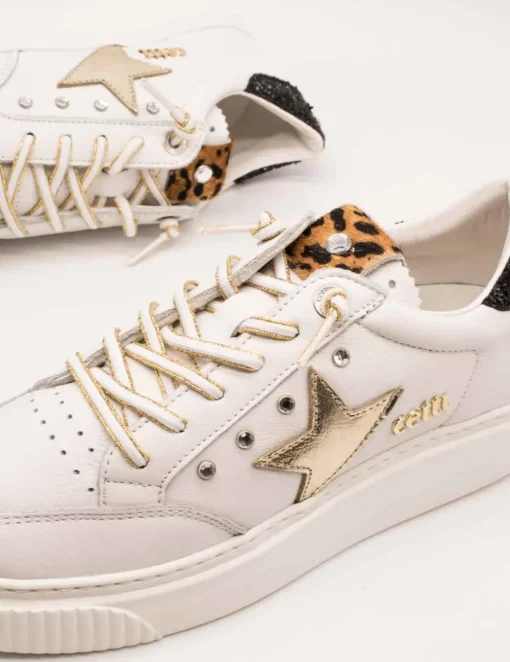 Deportivo Cetti C-1320 Nature Blanco-Oro Tachas de Mujer
