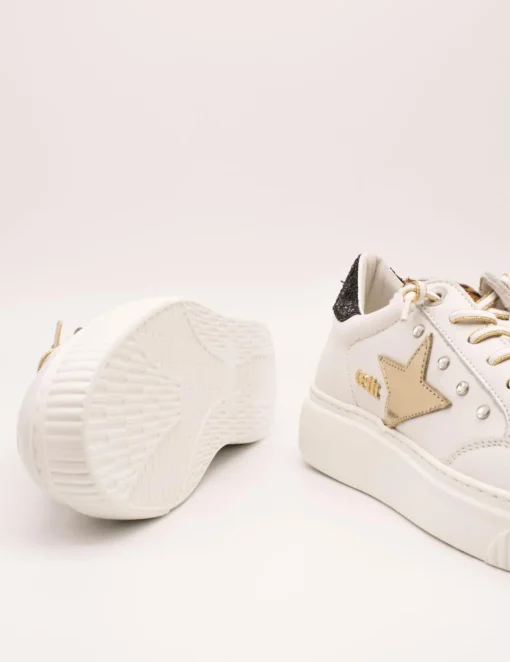 Deportivo Cetti C-1320 Nature Blanco-Oro Tachas de Mujer