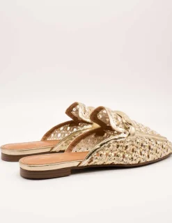 Mule Be Free Anne-1578 Leather Gold de Mujer