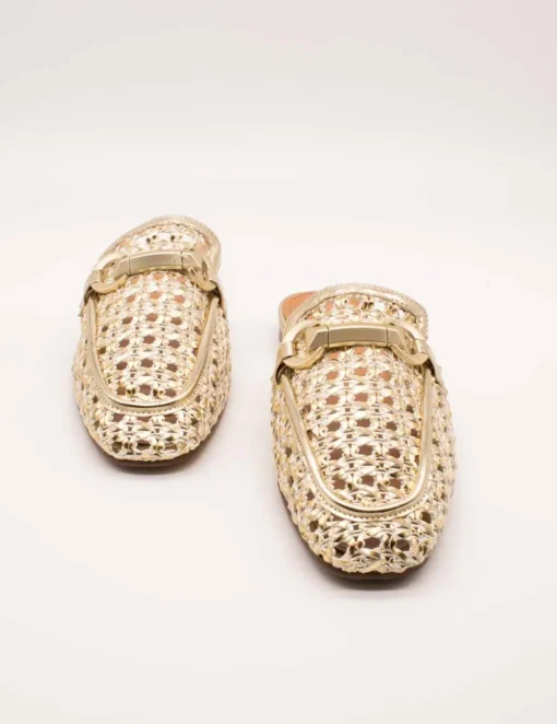 Mule Be Free Anne-1578 Leather Gold de Mujer