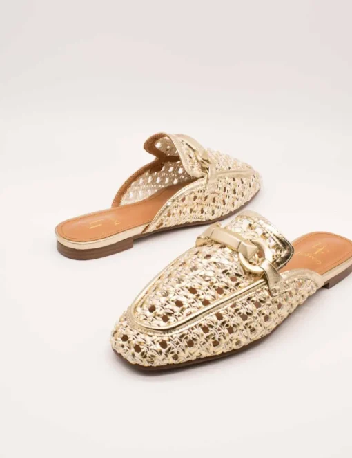 Mule Be Free Anne-1578 Leather Gold de Mujer