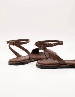 Sandalia Calvin Klein HW02367-GTW Chocolate de Mujer
