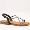 Sandalia Carla Tortosa 11569 Cristal Negro de Mujer