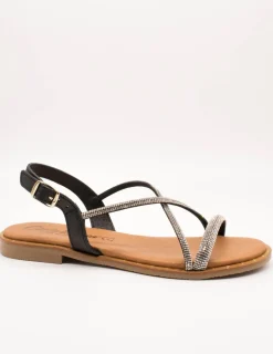 Sandalia Carla Tortosa 11569 Cristal Negro de Mujer