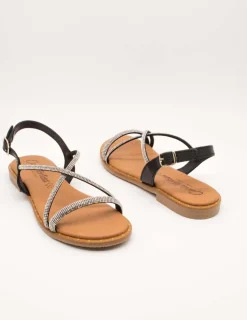 Sandalia Carla Tortosa 11569 Cristal Negro de Mujer