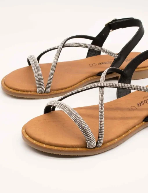 Sandalia Carla Tortosa 11569 Cristal Negro de Mujer