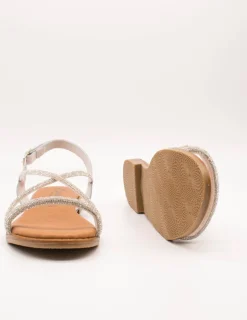 Sandalia Carla Tortosa 11569 Cristal Plata de Mujer