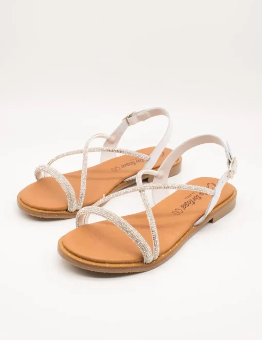 Sandalia Carla Tortosa 11569 Cristal Plata de Mujer