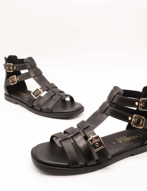 Sandalia Carmela 161397-03 Piel Negro de Mujer