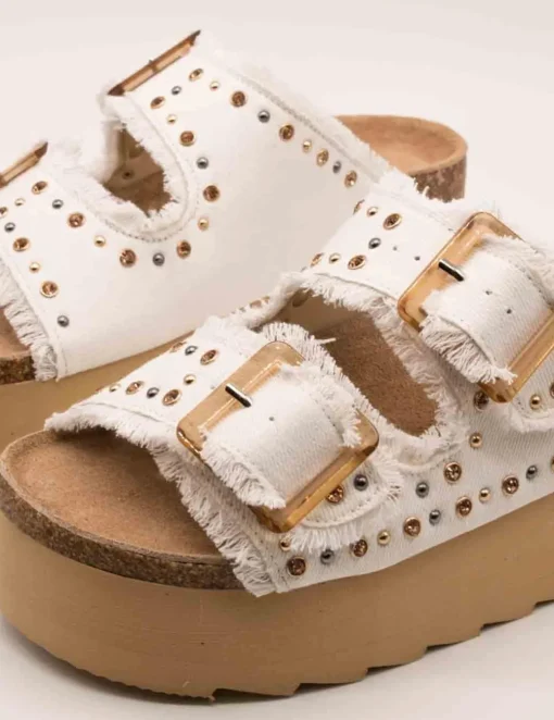Sandalia Colors Of California BES41 Blanco de Mujer