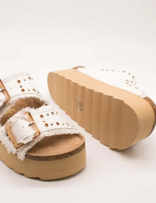 Sandalia Colors Of California BES41 Blanco de Mujer