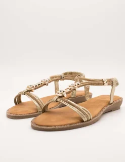 Sandalia Exé 8013-7 Strass Gold de Mujer