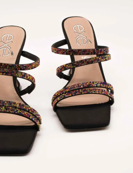 Sandalia Exé Bianca-759 Strass Black de Mujer