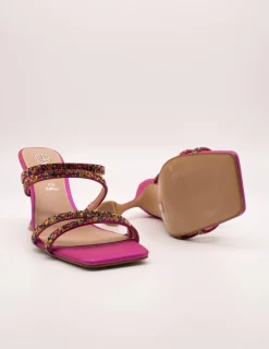 Sandalia Exé Bianca-759 Strass Fuxia de Mujer