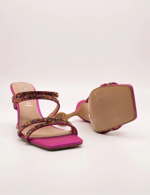 Sandalia Exé Bianca-759 Strass Fuxia de Mujer