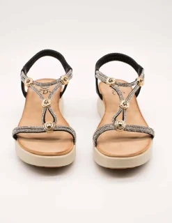 Sandalia Exé BZX33170-002 Strass Black de Mujer