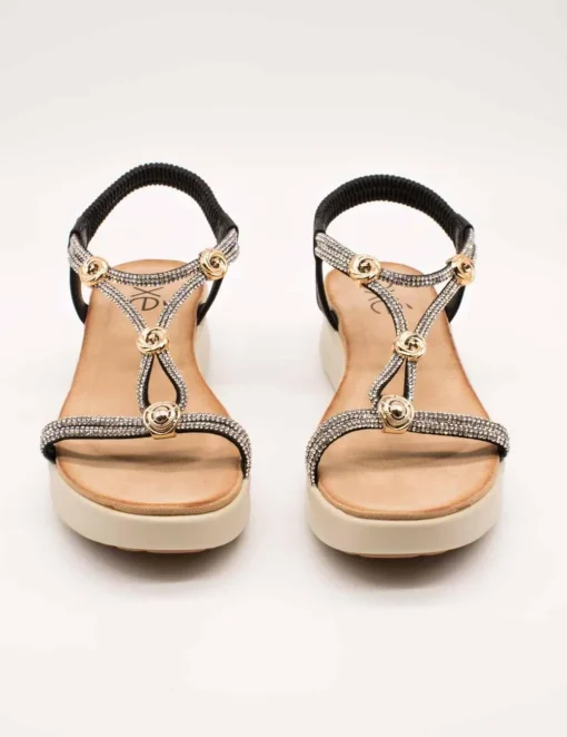 Sandalia Exé BZX33170-002 Strass Black de Mujer