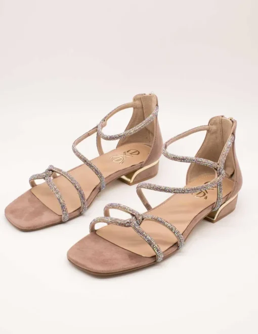 Sandalia Exé Mara-459 Strass Taupe de Mujer