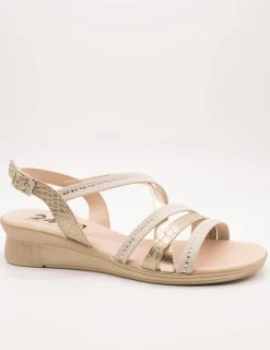 Sandalia 24HRS 26519 Combi Platino de Mujer