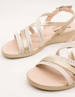 Sandalia 24HRS 26519 Combi Platino de Mujer