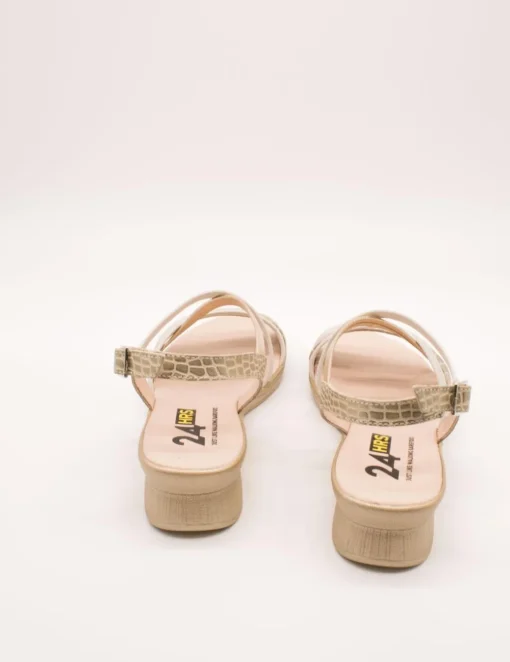 Sandalia 24HRS 26519 Combi Platino de Mujer