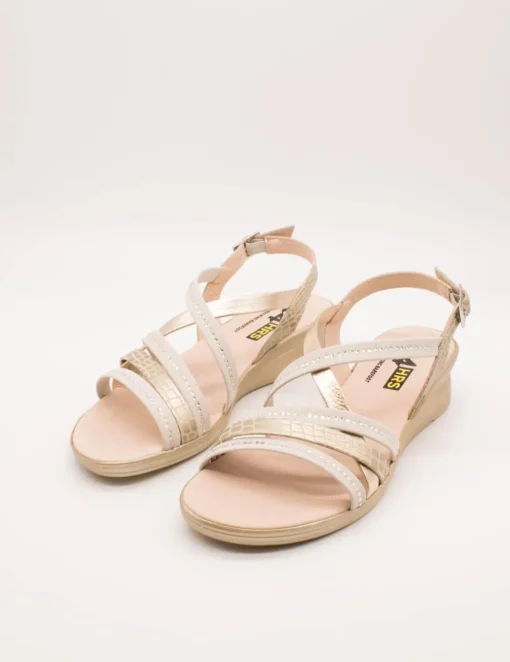 Sandalia 24HRS 26519 Combi Platino de Mujer