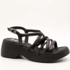 Sandalia 24HRS 26024 Dollaro Negro de Mujer