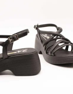 Sandalia 24HRS 26024 Dollaro Negro de Mujer