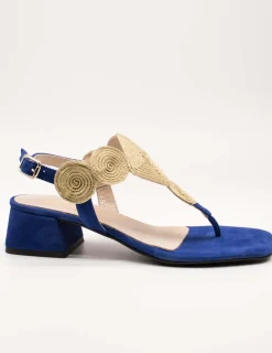 Sandalia Kess 22812 Ante Francia Azul de Mujer