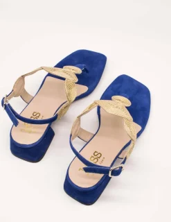 Sandalia Kess 22812 Ante Francia Azul de Mujer