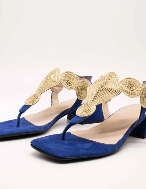 Sandalia Kess 22812 Ante Francia Azul de Mujer