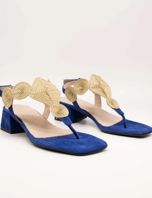 Sandalia Kess 22812 Ante Francia Azul de Mujer