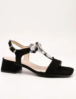 Sandalia Kess 23034 Ante Negro de Mujer