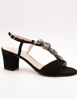 Sandalia Kess 16434 negro ante piedras de mujer