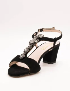 Sandalia Kess 16434 negro ante piedras de mujer